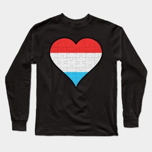 Luxembourgish Jigsaw Puzzle Heart Design - Gift for Luxembourgish With Luxembourg Roots Long Sleeve T-Shirt